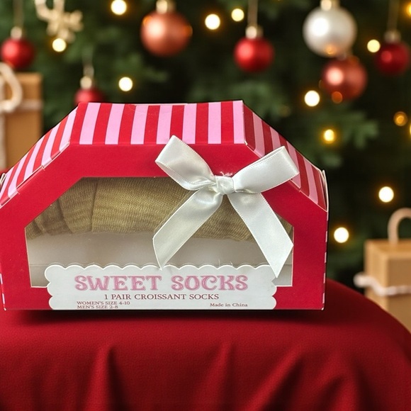 Sweet Croissant Socks | Giftable Bakery Box | Perfect for the Holidays! - Picture 1 of 7